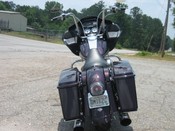 Klockwerks rear fender fillers with Street Glide surround.  Shaved rear turn signals, relocated under saddlebags.